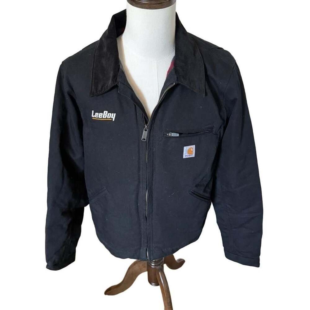 Carhartt Detroit Jacket Size L Black Duck Canvas Workwear LeeBoy